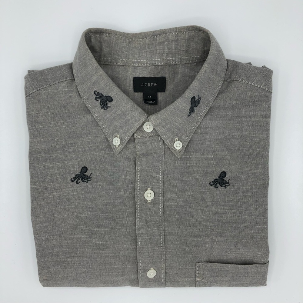 J. Crew Button Down Octopus Embroidered Shirt